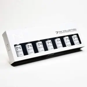 M - 7Ink Seven Colors Liquid Pigment Ink for Eyebrows - Permanent Makeup Microblading Supplies Kit - Machine Use - Microshading - No Mixing Professionals Only -10ml (Set, 7 Ink Collection Set)