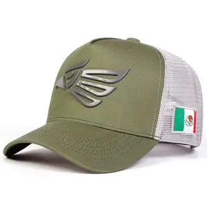 Vibrant Green Cap with Custom M-Logo and Mexico Patch. Premium embroidery design for a standout, modern streetwear look.