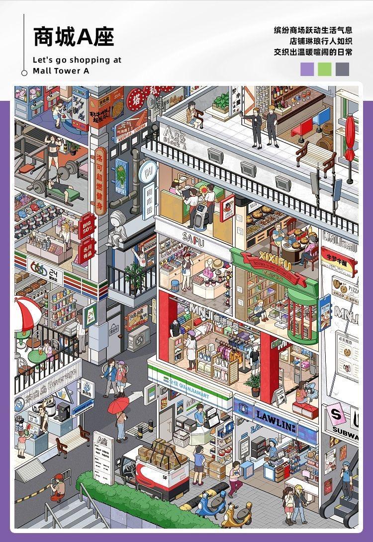 JoyJolly Telado Vol 10 Scene Sticker Book Urban Cubicles DIY Gifts Crafts Miniature Collection with 7 New Scenes