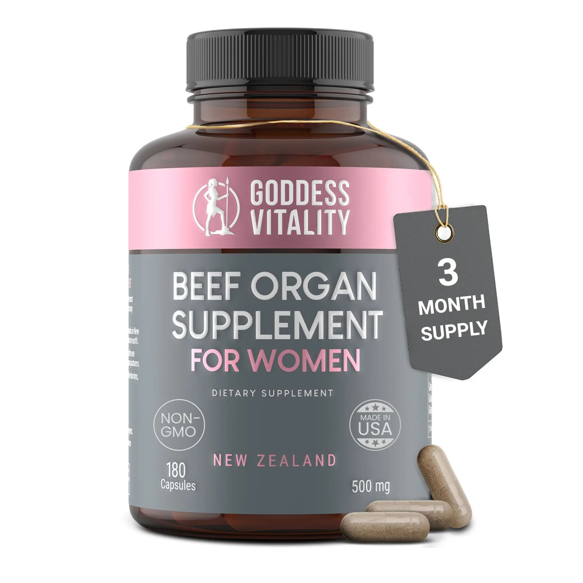 Beef Organ Supplement for Women | Supports Hormone Balance | Ovary, Uterus & Reproductive Nourishment + Liver, Kidney & Heart for Cycle Harmony, Mood Ease & Feminine Energy | 90 Day Supply