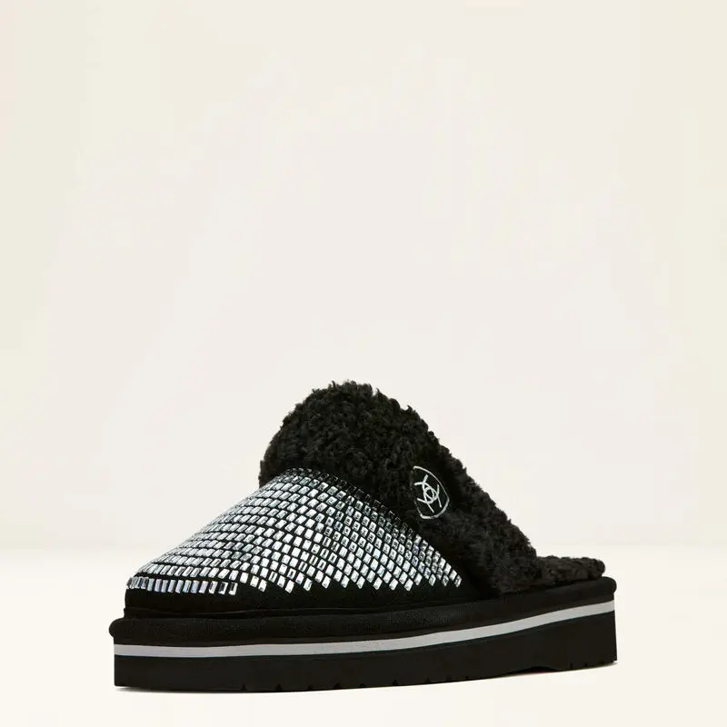 Ariat Women's Jackie Square Toe Slide Slipper - Black Decor Footwear with Superior Foam Cushioning, Indoor/Outdoor EVA Sole, Anti-Slip Traction, Slip On, Stack, Casual, Ethylene Vinyl Acetate (Eva)