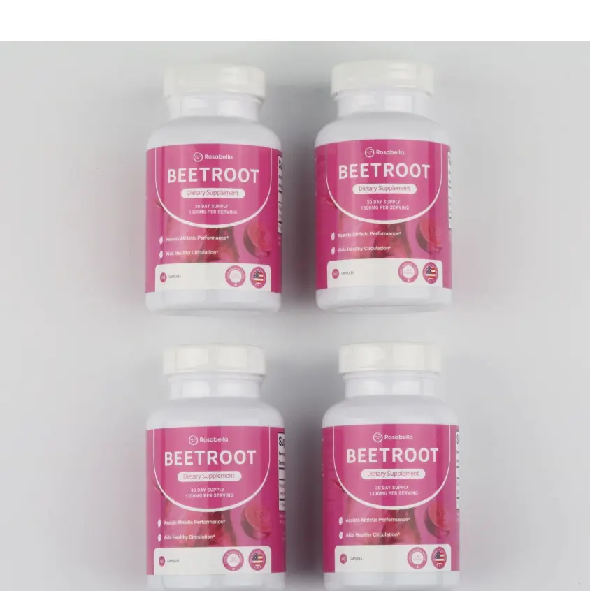 4psc Capsules Rosabella Supports Blood Pressure 60Ct Organic Beet Root Powder US