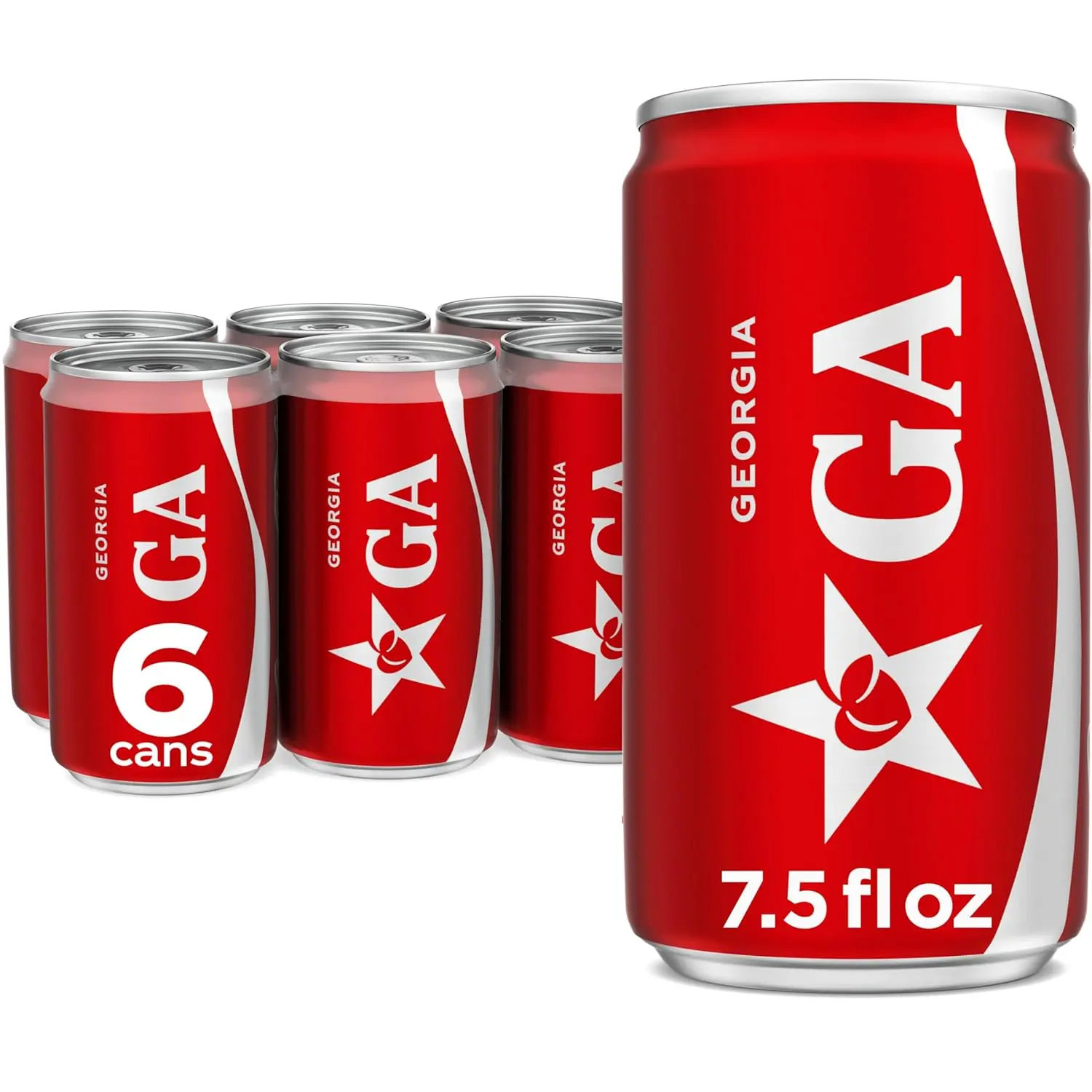 Soda Soft Drink Mini Cans, 7.5 fl oz, 6 Pack | Carbonated drink with classic cola flavor