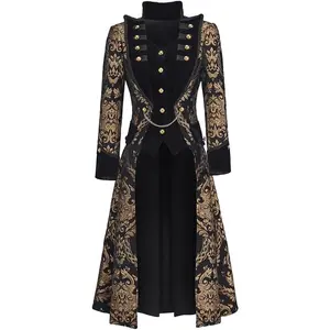 Women's Renaissance Gothic Coat Medieval Pirate Steampunk Vest Jacket Victorian Tailcoat Frock Coat