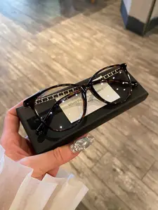 Elizabeth series Luxurious Ladies' Flat Blue Light Glasses Elegant Square Frames Black Metal Stylish Eyeglass for All Face Shapes