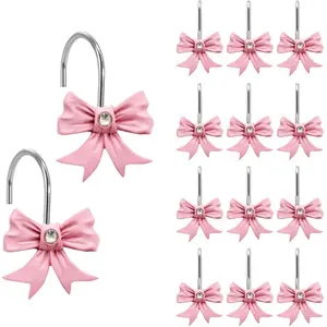12PCS Bow Knot Shower Hooks| Pretty Decor for Baby Room & Home
