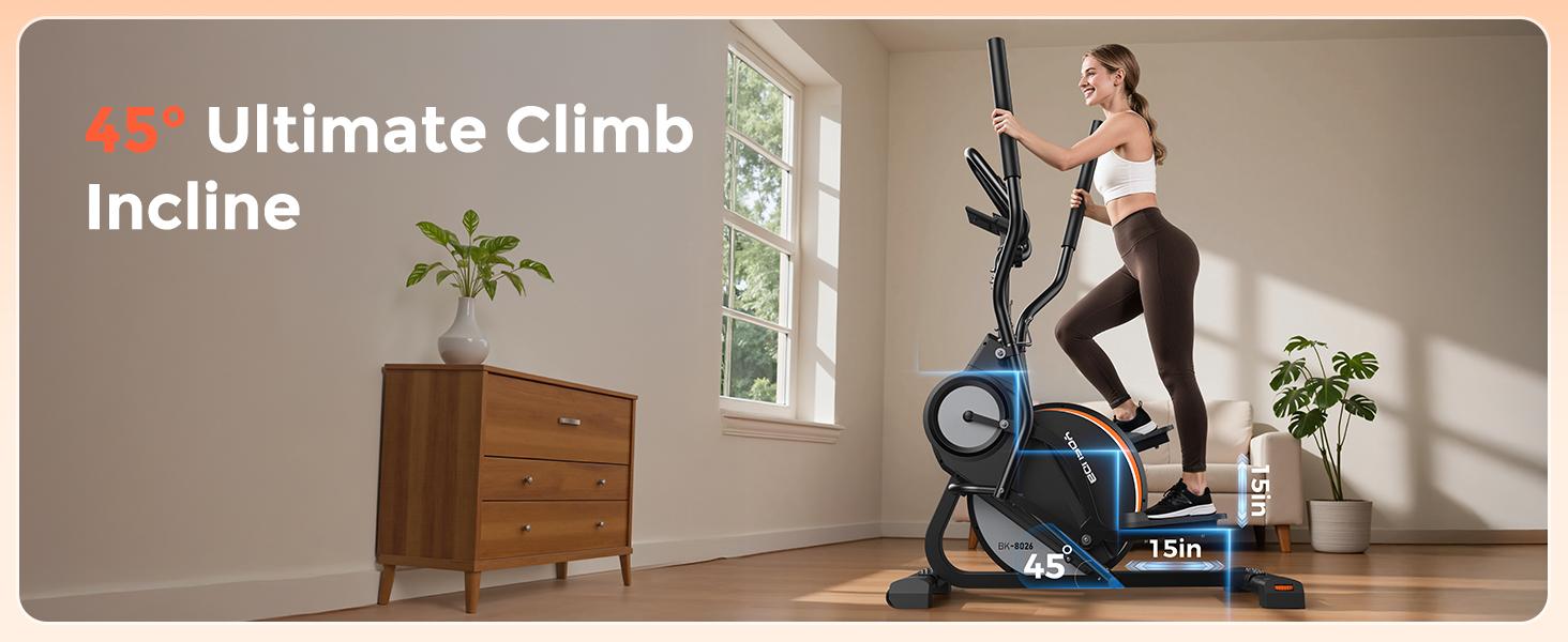 YOSUDA Elliptical Exercise Machine, 3-in-1 (Elliptical + Cardio Climber + Stair Stepper) Elliptical Machine for Home gym with 45°Incline, 15.5 in Stride, 16-Levals Resistance, Quiet Magnetic System, aerobic exercise equipment