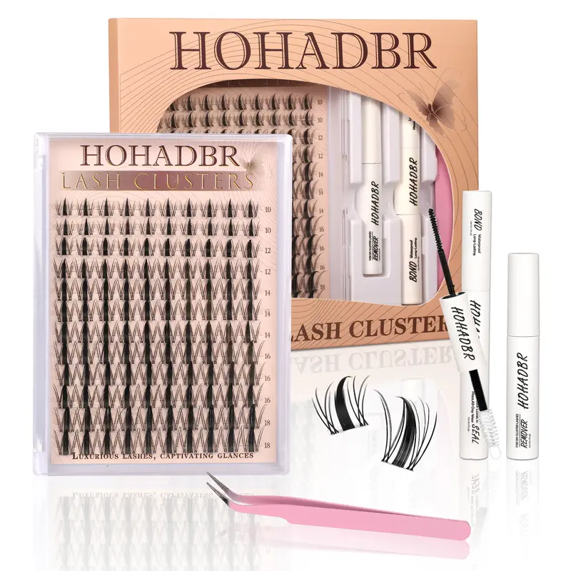 Fairy Lash Manga Clusters Kit Natural Individual Lashes Wispy Eyelash Extensions 8-16mm Lash Extension Kit Lash Bond and Seal Waterproof, Lash Applicator, Thick False Eyelashes Kit,familyfun