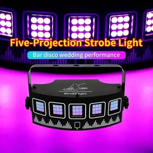Flower Dance RGB LED party voice controlled strobe lights with remote control, USB-powered, color display and rotating stage lighting lights for home, birthday, Halloween Day Christmas decoration stage lighting