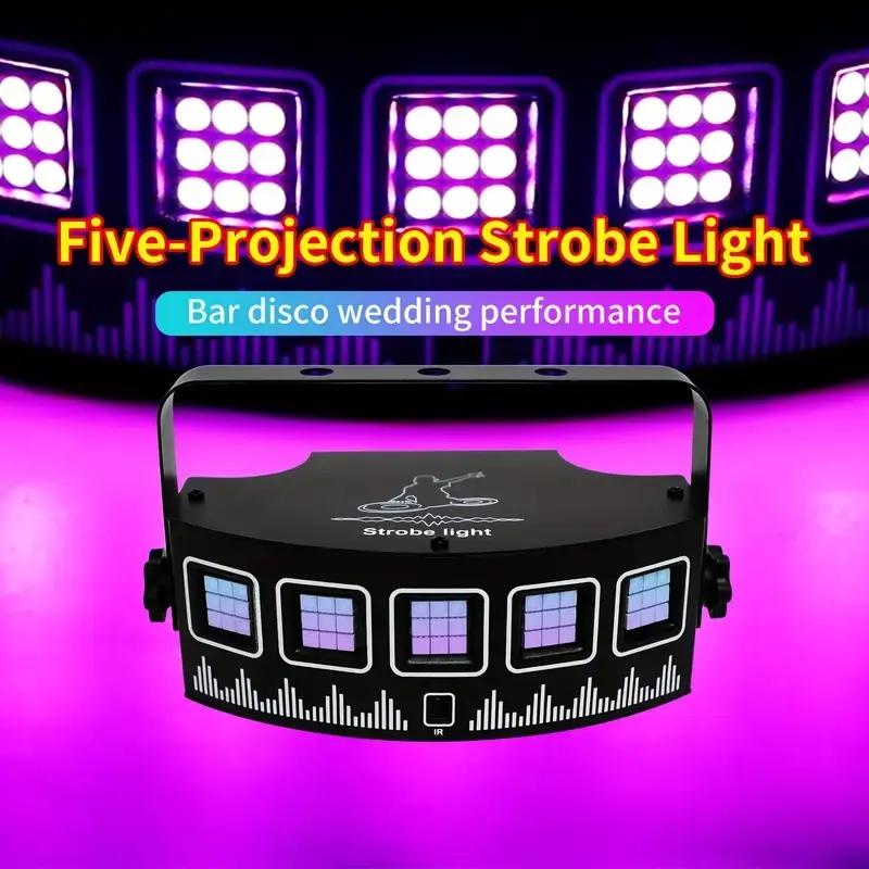 Flower Dance RGB LED party voice controlled strobe lights with remote control, USB-powered, color display and rotating stage lighting lights for home, birthday, Halloween Day Christmas decoration stage lighting Adjustable Brightness Led