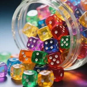 20pcs 16mm Acrylic Dice Set, Colorful Transparent Round Corners, Ideal for Party Games, Card Games, Classroom Rewards, Christmas Gifts