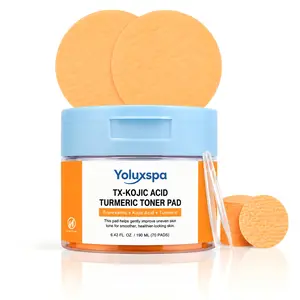 YOLUXSPA Kojic Acid & Turmeric Toner Pads - Daily Cleansing, Gentle Exfoliating, Smoothing Care for Radiant-Looking Skin, Suitable for All Skin Types (70 Pads)