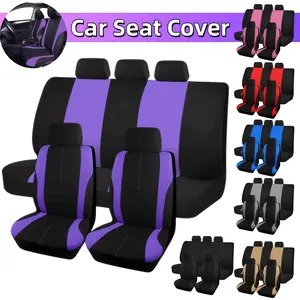 9PCS Universal Cloth Car Seat Covers Set - Dustproof, Washable 5-Seat Auto Accessories (Fits 40/60,40/20/40,50/50 Splits), Front Cushion Protectors & Rear Pads, Car Interior Accessories for Most Sedans, Ideal Gift for Loved Ones