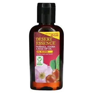 Desert Essence Moringa, Jojoba & Rose Hip Oil, 2 fl oz (60 ml)