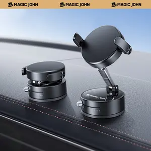 MAGIC JOHN Upgraded Magnetic Phone Holder with 360° Rotation, Strong Magnet, Foldable and Portable Design, Perfect for Cars, Glass, Gyms, and Other Smooth Surfaces