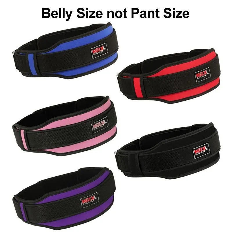 MRX BOXING & FITNESS 5" Wide Weight Lifting Belt, Heavy Duty Neoprene & Nylon with Adjustable Buckle for Lower Back Support, Fitness Workout Accessories for Heavy Lifting & Bodybuilding, 0.34 P, S