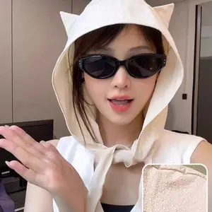 New Style Devil Band Sunhat, Summer Quick-Dry Breathable Ear Protection Hat, Cute Cat Ears Headband, Outdoor Sports UV Shield