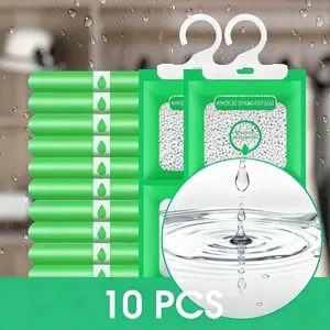 10pcs Powerful Dehumidifying Bags Wardrobe-Specific Moisture-Absorbing Packs Essential for Clothing Protection Against Dampness and Mold Bedding Storage & Home Organization Must-Have Long-Lasting Moisture Absorption & Odor Removal