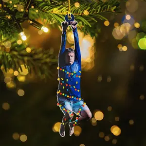 I Think You Should Leave Zip Line Acrylic Ornament, Funny Meme Ornament Christmas Tree Decor Gift, Tim Robinson Ornament