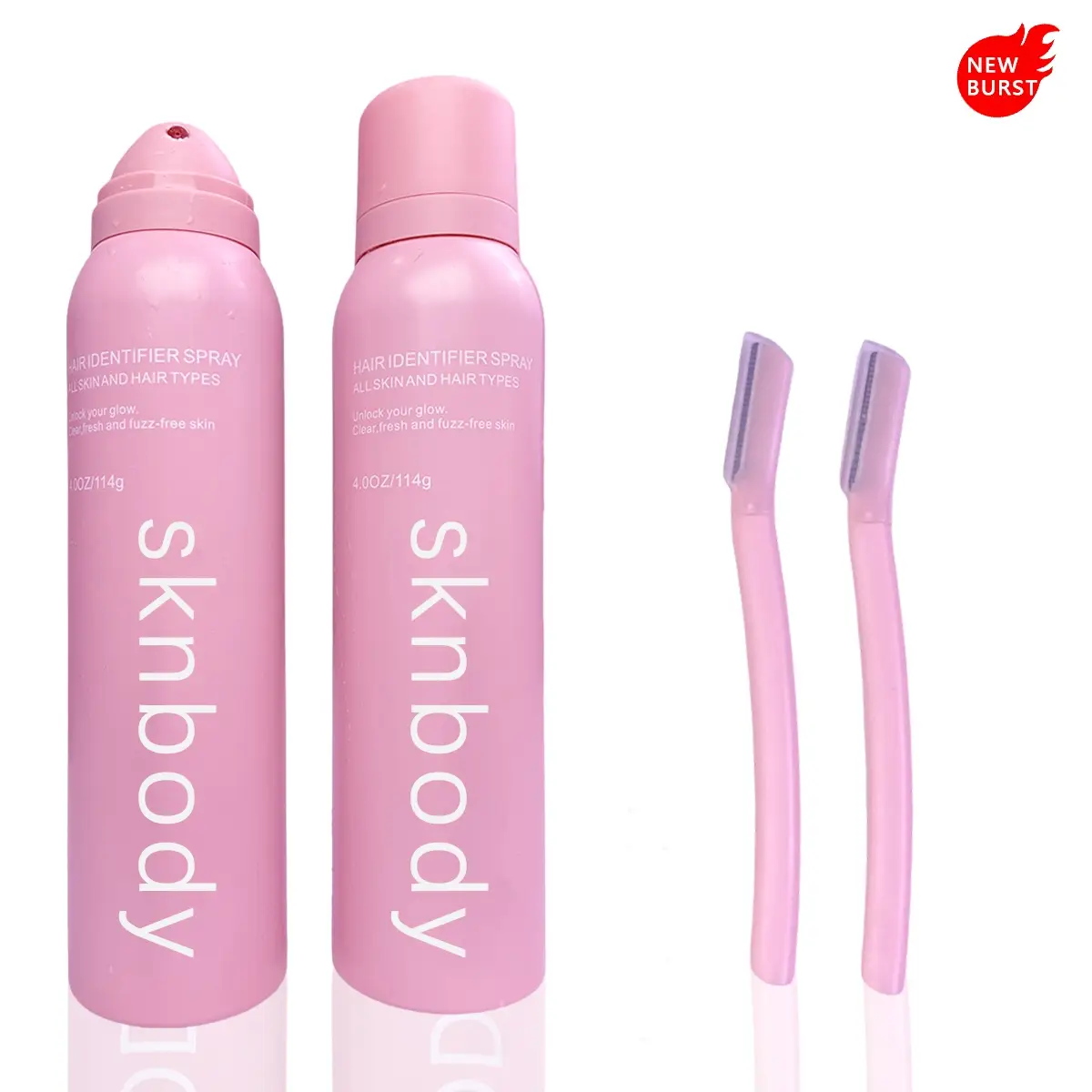 SKNBODY Hair Identifier Spray and DermaplanerSet Body Care Flawless hair identifier spray watery Hair Removal Razor Wax Comfort Cosmetic shaving cream