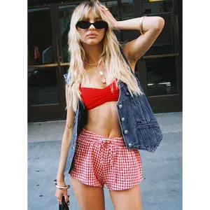 Beach House Shorts Red / White Gingham