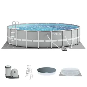 Intex 20ft x 52in Prism Frame Above Ground Swimming Pool Set with Filter Pump