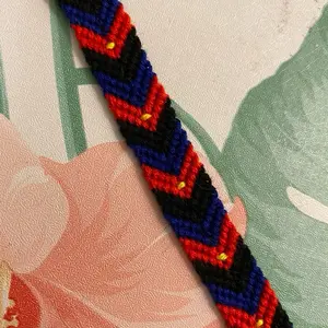 Polyamorous (Old Flag) Chevron Pride Friendship Bracelet - High-Quality Cotton Embroidery Floss, Adjustable Sliding Knot, LGBTQ+ Support Fashion Accessory