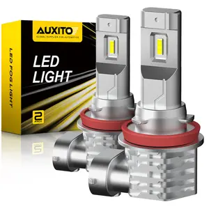 AUXITO H11/H9/H8 LED Fog Light Bulb Fanless, 40W 6000LM High Brightness, 6500K Cool White, CSP LED Chips, H16 H11 H8 Fog Bulbs DRL Replacement, Pack of 2