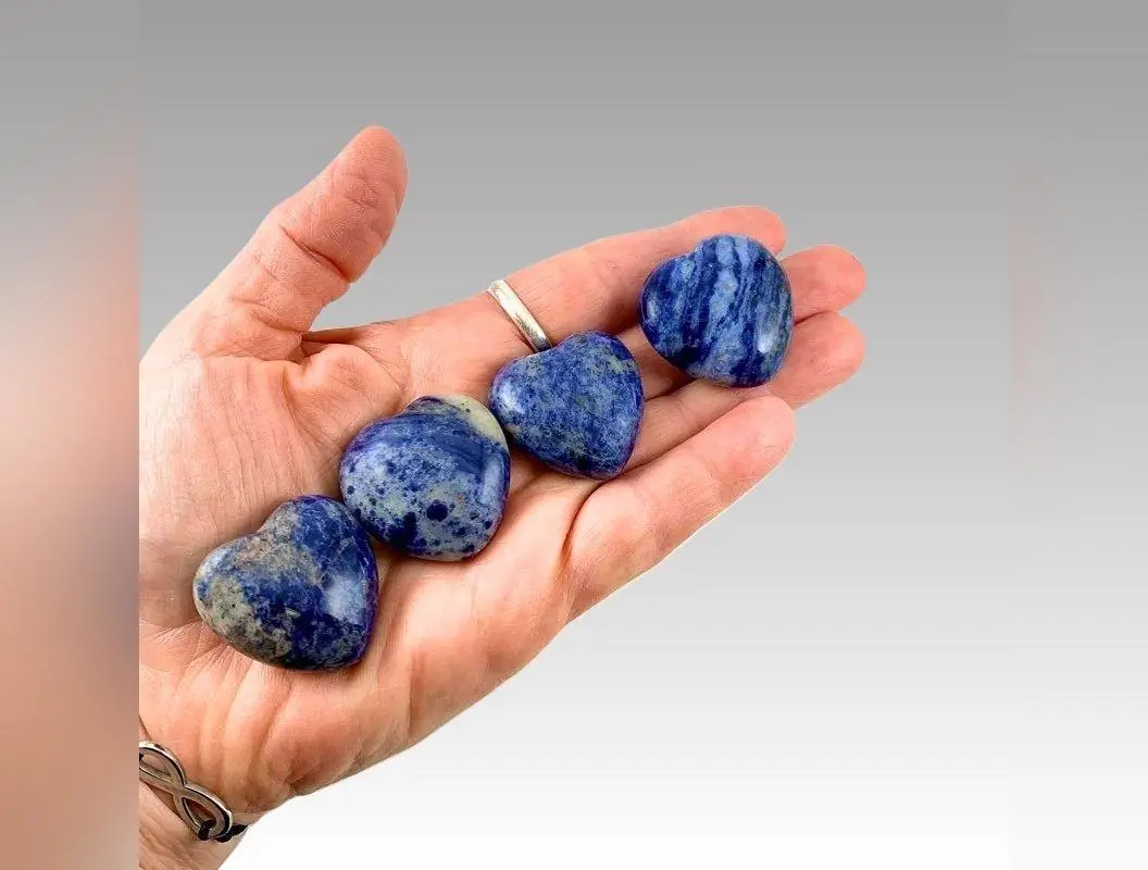 Sodalite Carved Hearts Sodalite Carved Hearts
