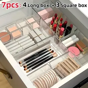 Acrylic Drawer Organizer Set, Cosmetic Storage Box, Makeup Organizer Box, Desk & Office Supplies, Storage Compartment, Multi-Layer Design, Ideal for Home & Office Use, Makeup Tool Organizer