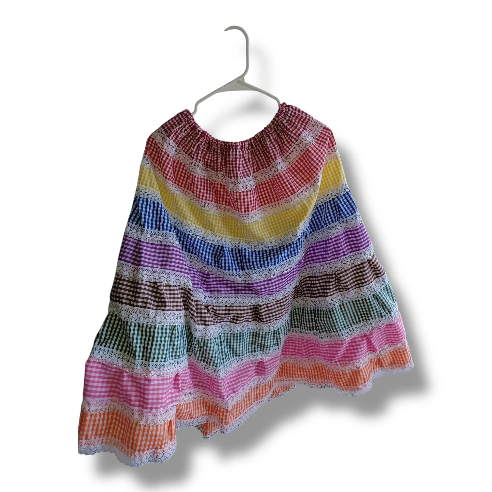 Women's Traditional Essential Santeria Yoruba Outfit Bottom - Salla 9-Color Oya Multicolor Comfortable Elastic 1-Size Skirt