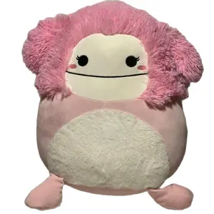Squishmallow Brina the Bigfoot Pink Plush Toy with Pink Fur and Simple Design