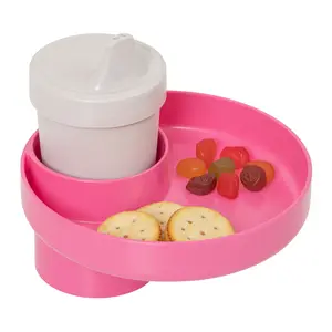 My Travel Tray -   Made In USA - Great for Kids and Adults! Extend Your Cup Holder Plus Tray to Hold Drinks, Food, and Toys. Fits Most Cup Holders for Cars, Boats, and Strollers. Round - Hot Pink