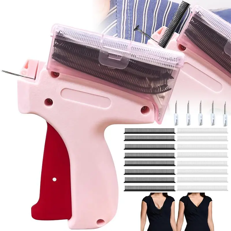 Clothing Labeling Tool Set, 1 Set Mini Stitchy Quick Clothing Fixer with 5 Counts Needles & 1200pcs Micro Fasteners, DIY Sewing Supplies, Fall Gifts