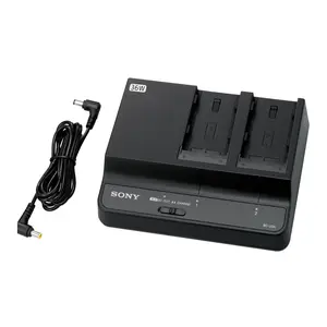 Sony Dual-Bay 36W Battery Charger and AC Adapter for BP-U Batteries with 12V Power Output (Black)