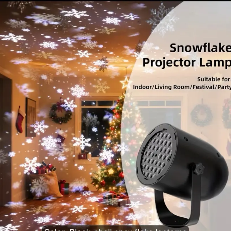 Snowflake Projector, 360-Degree Rotatable LED Christmas Decor, Indoor-Outdoor Holiday Lighting