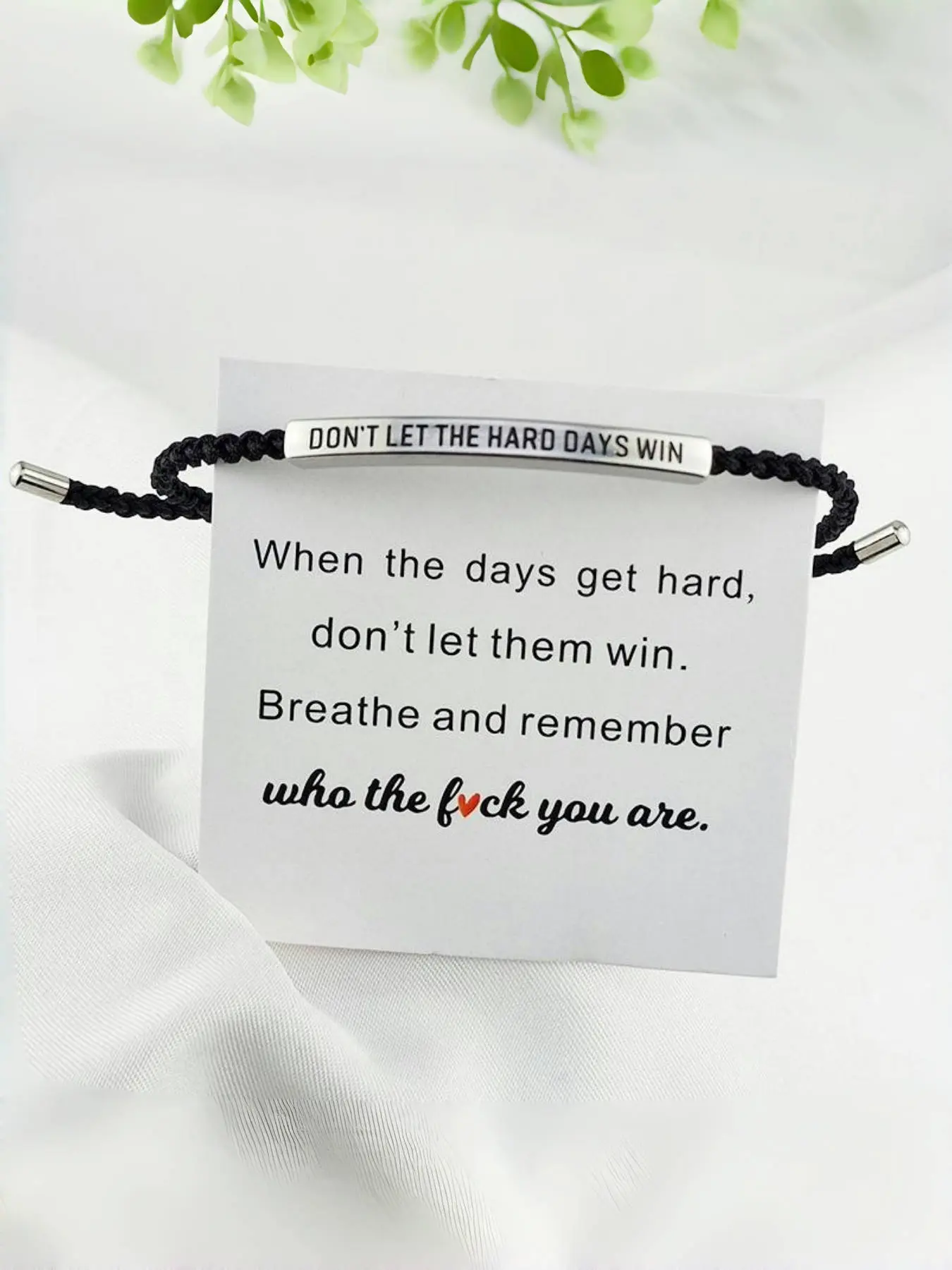 Don't Let The Hard Days Win Inspire Exquisite Fashion Bracelet - Stainless Steel & 18k Gold Plated Braided Design with Engraved Message - Adjustable Up to 10" Jewelry Bracelets