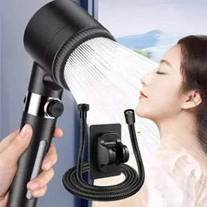 High-Pressure Handheld Shower Head, Pressure Boosted Shower, Wall-Mounted Rainfall Wide Coverage, Tool-Free Installation, Spa Experience at Home & Hotel Bathroom Upgrade