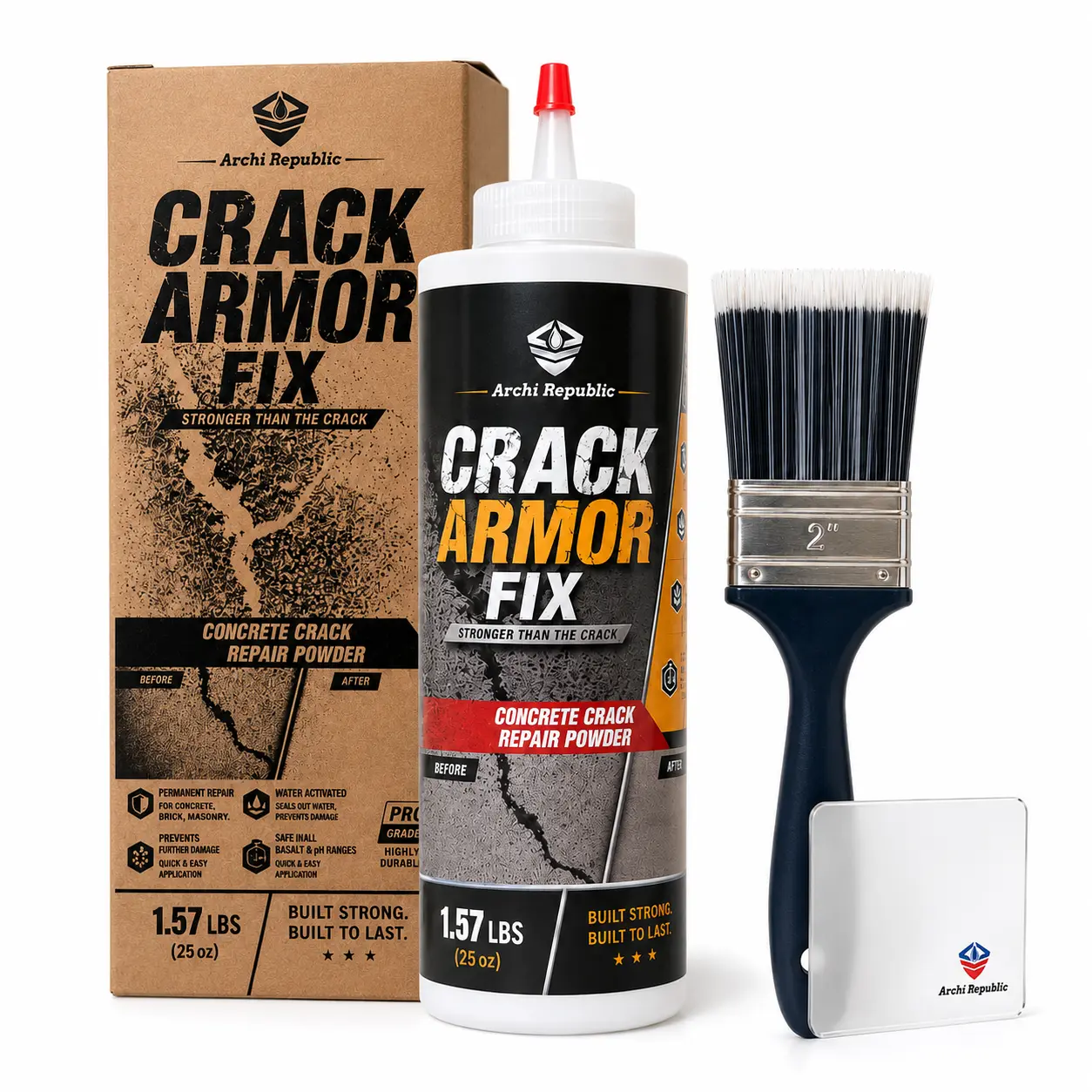 Concrete Crack Filler, 1.57 lb Water-Activated Permanent Repair Sealant for Concrete & Masonry Cracks, Fast-Setting Waterproof Filler for Driveways, Patios, Basements & Sidewalks, Helps Prevent Weeds