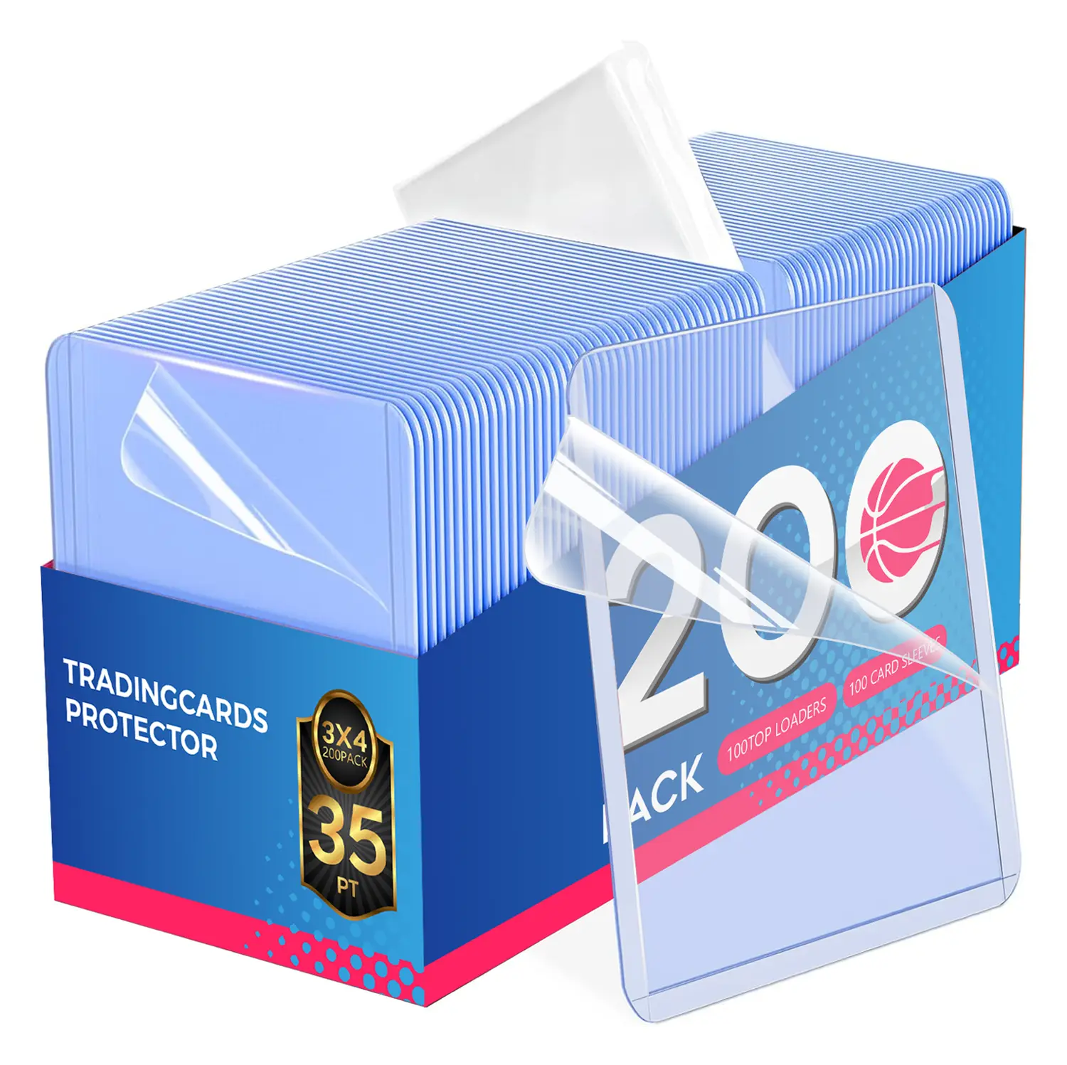 2026 Upgraded Film-Protected 100 Toploaders & 100 Penny Sleeves – Dual-Sided Peel-to-Reveal Covers, Dust-Free, Scratch-Free & Crystal-Clear Hard Card Protectors for Trading, Sports, Baseball Cards