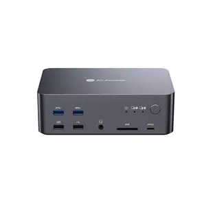 AV Access iDock D23 8K KVM Switch Docking Station for 2 Desktop PCs & 3 Monitors, DisplayPort 2.0, 1G Ethernet, 4K@165/144Hz for Gaming & Home Office (Desktop Only)