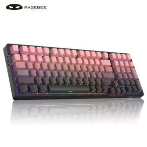MAGEGEE Light100 Wireless Keyboard, Rechargeable Tri-Mode 2.4G/BT/TypeC Keyboard, Mechanical Gaming Keyboard with Custom Switches for Window, RGB Backlit Keyboard, USB Rechargeable Keyboard