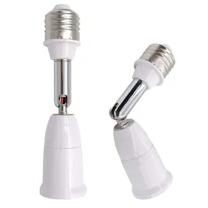 E26/E27 Light Socket Extender2pcs, 4.5 Inch Extension Socket Extender Adapter, Adjustable Vertical 180 ° Horizontal 360 ° , Flexible Medium Light Bulb Socket Converter