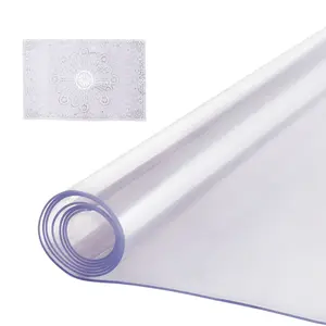 VEVOR Plastic Table Cover,  24 x 48 Inch 2.0 mm Thick Clear Table Protector, Rectangle PVC Desk Mat, Waterproof & Easy Cleaning Desk Pad Tablecloth, for Office Dresser Dining Room Table Night Stand