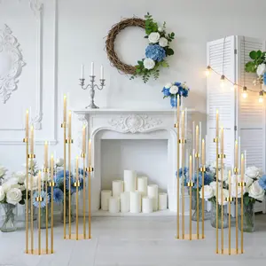 5 Arm Candelabra Centerpiece for Table,Floor Candle Holder with Acrylic Shade for Wedding 39.37" Tall Candle Holders for Party Anniversary Concert Reception Gifts candelabros para centros de mesa