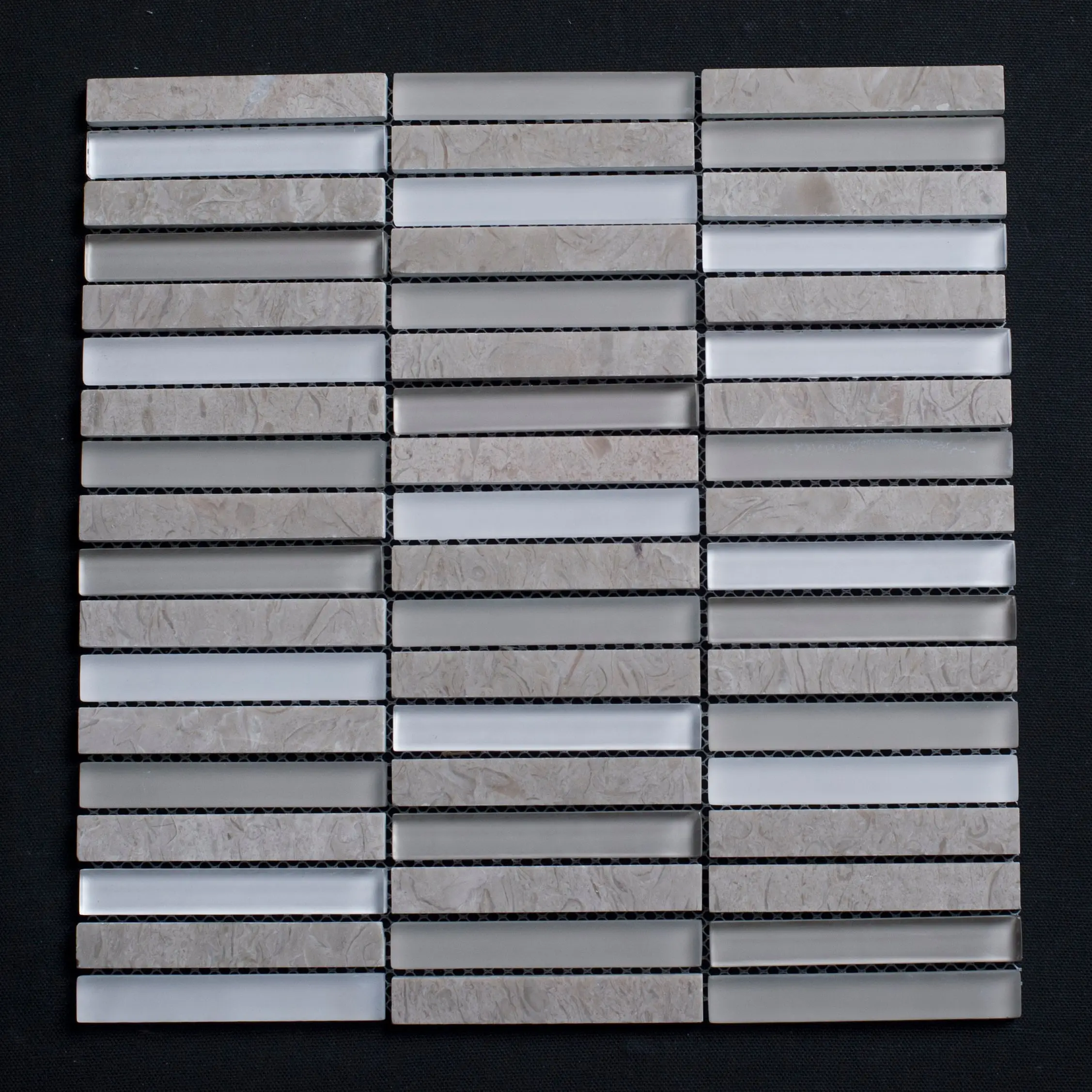 Glossy Glass-Haisa Marble Combination Glass Mosaic Tile, Elegant Contemporary Option for Kitchen Backsplash, Bathroom Wall Decor (Home Improvement Building Supply)