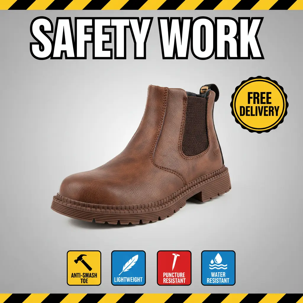 Women's Work & Safety Waterproof Hiking Boots - Indestructible, Puncture-Resistant, Orthopedic, Anti-Slip, Durable, Comfortable Slip-On Cloth-Synthetic Shoes with Anti-Smash Toe, Unisex Size, All Seasons for Outdoor Hiking, Kitchen Chef, Trekking Camping