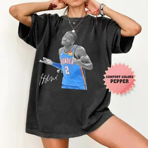 Retro Shai Gilgeous-Alexander With Signature Comfort Colors Shirt, Shai MVP Tee, Oklahoma City Basketball Champions T-Shirt, Game Day Shirt P93