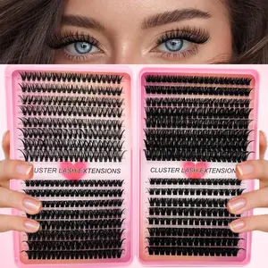 608 Pcs Eyelash Extension Kit, Individual Set Eyelashes, Eyelash Clusters, Eyelashes Extensions, D-Roll, Multiple Lengths, Odorless, Easy to Apply, Diy Makeup Lashes, Home Makeup Books, False Eyelashes Kit
