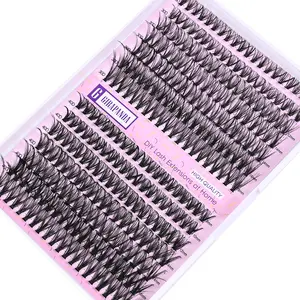 DIY Natural Lash Clusters 30D 40D Clusters Eyelash Extension, 280PCS Mix 9-18mm D Curl Individual Lashes, Brown Lash Clusters Wispy for Makeup DIY Lash Extension at Home